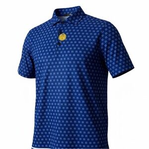 RLX Ralph Lauren Men's Blue Patterned Golf Polo Shirt M